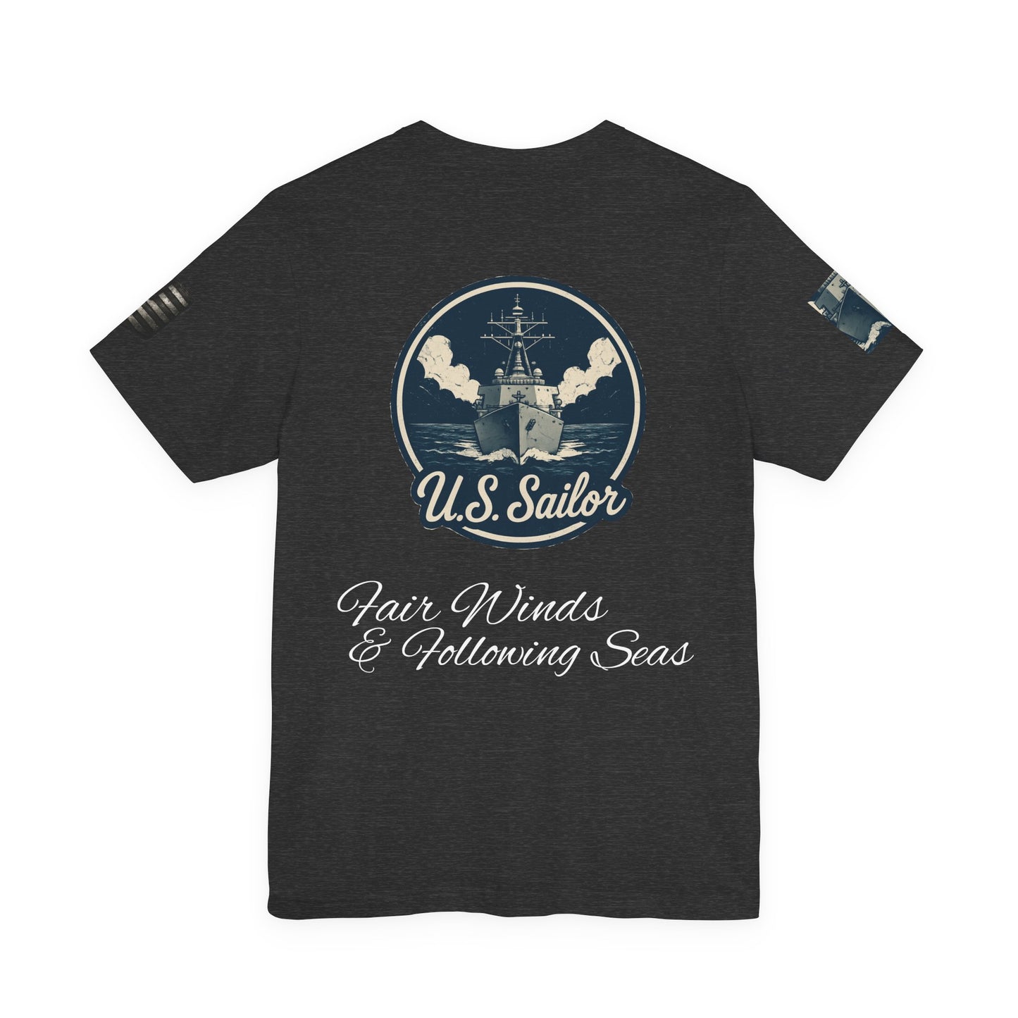 Nautical Tribute Tee - U.S. Sailor - Ocean Lover Gift, Navy Pride, Maritime Apparel, Casual Wear, Adventures Await